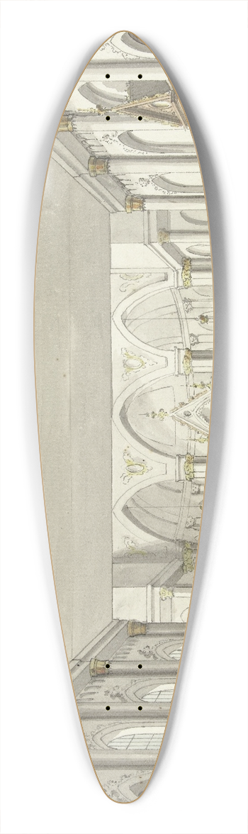 Pieter Barbiers - Ontwerp voor een toneeldecor van een kerkinterieur 39.3 inch art pintail longboard deck