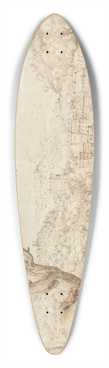 Pieter Bruegel The Elder - Landscape with the Penitence of Saint Jerome 39.3 inch art pintail longboard deck