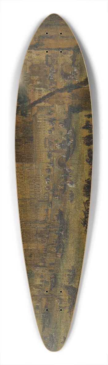 Pieter Casteels - Le Louvre et la Galerie du bord de leau, vus du Pont-Neuf 39.3 inch art pintail longboard deck