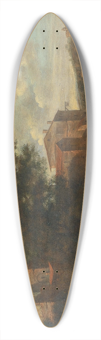 Pieter Cosijn - The Hague A river landscape 39.3 inch art pintail longboard deck