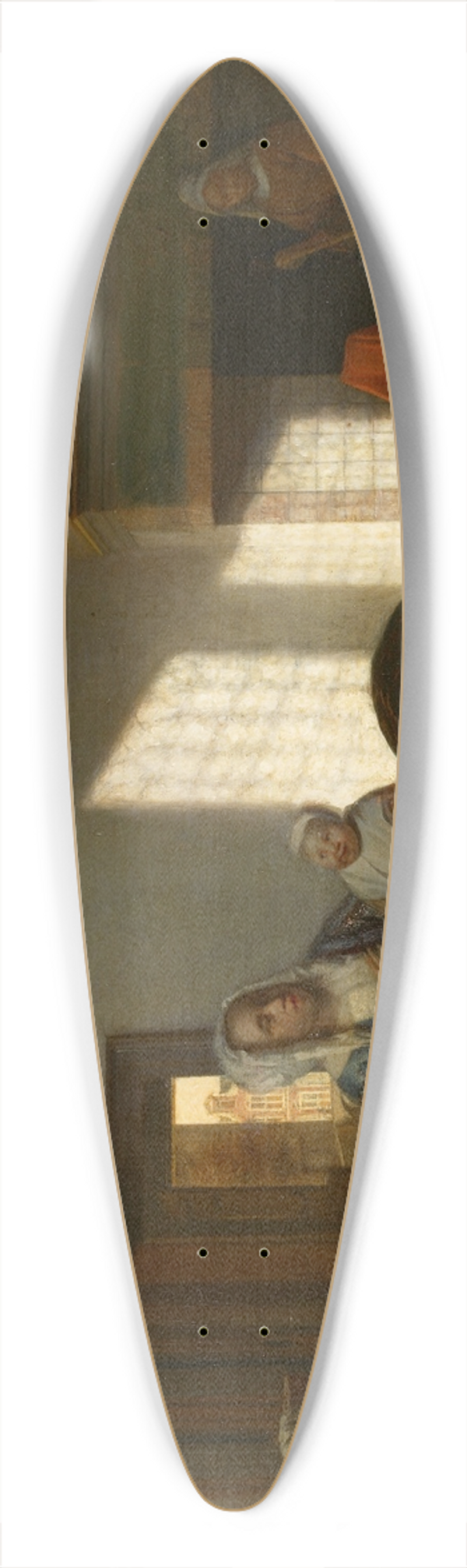 Pieter De Hooch - Interior with mother and child, Mother joy 39.3 inch art pintail longboard deck