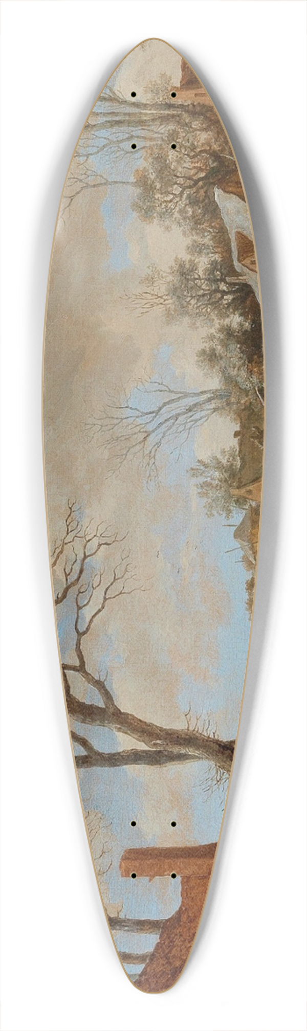 Pieter de Molijn - A winter landscape with travellers and other figures on ice 39.3 inch art pintail longboard deck