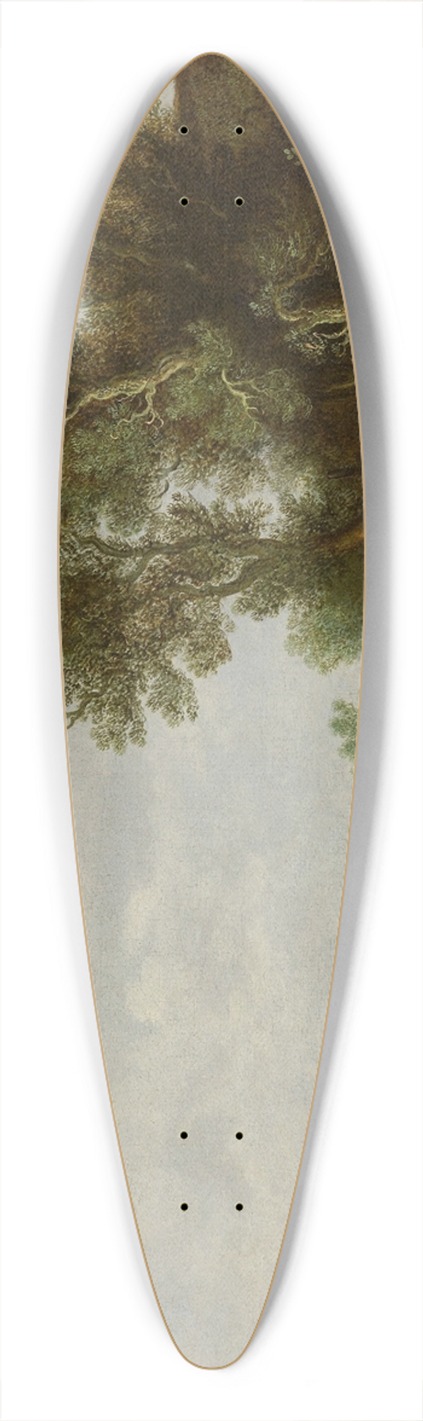 Pieter de Neyn - A river landscape with a sluice gate and boats 39.3 inch art pintail longboard deck