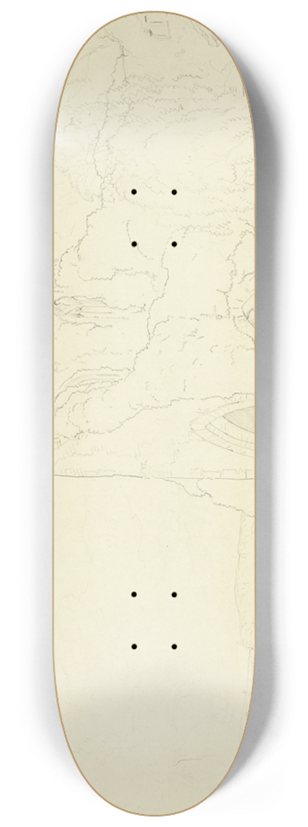 Cornelius Varley - Landscape with Gothic Ruins 8.25 inch art skate deck