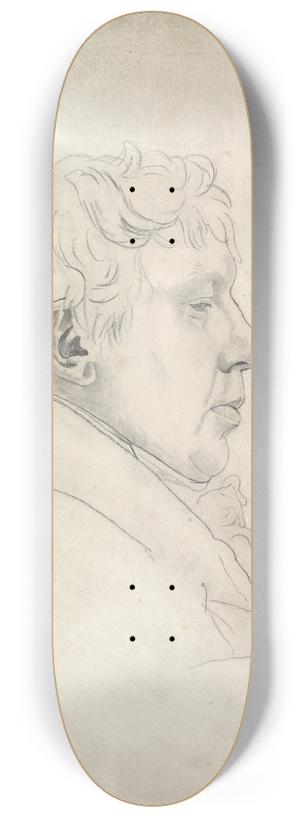 Cornelius Varley - Portrait of a Man in Profile 8.25 inch art skate deck