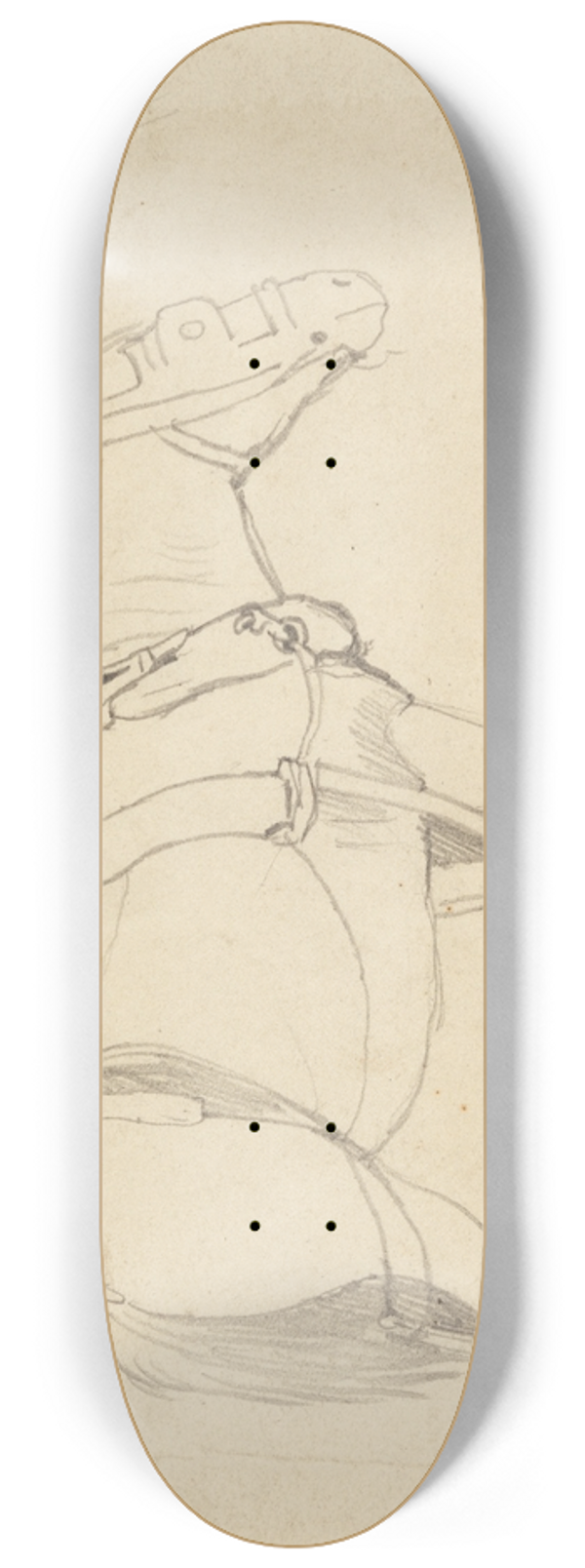 Cornelius Varley - Studies of a Carthorse 8.25 inch art skate deck