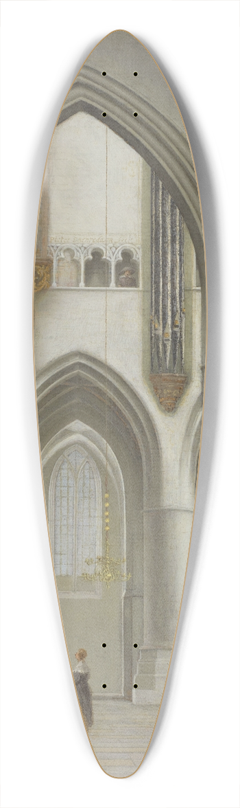 Pieter Jansz Saenredam - View of the interior of the St. Bavo Church in Haarlem 39.3 inch art pintail longboard deck