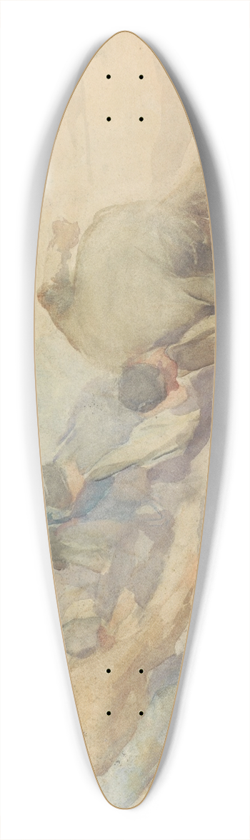 Pieter Josselin de Jong - Arbeiders bezig met het opbreken van rails 39.3 inch art pintail longboard deck