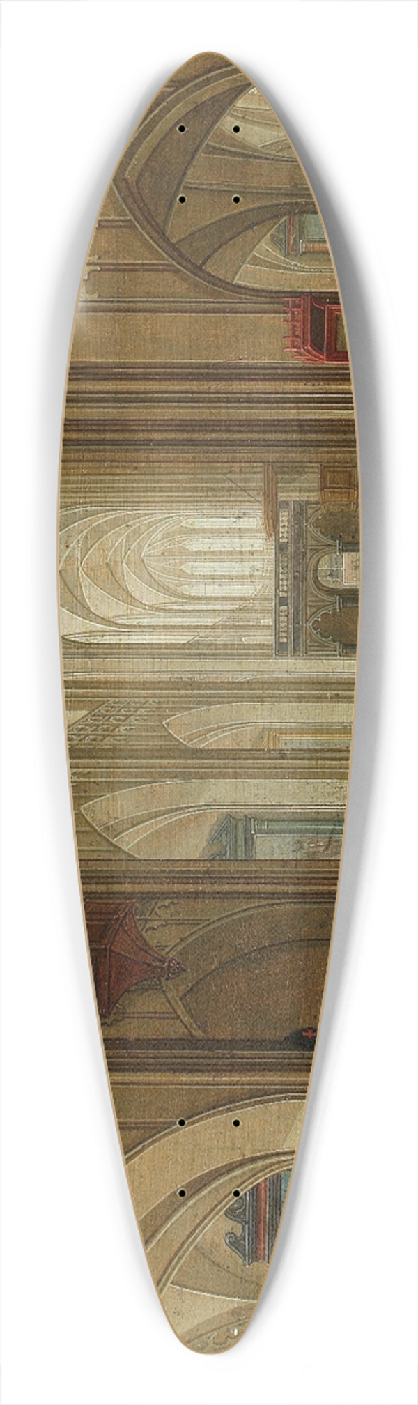 Pieter Neeffs the younger - Church interior 39.3 inch art pintail longboard deck