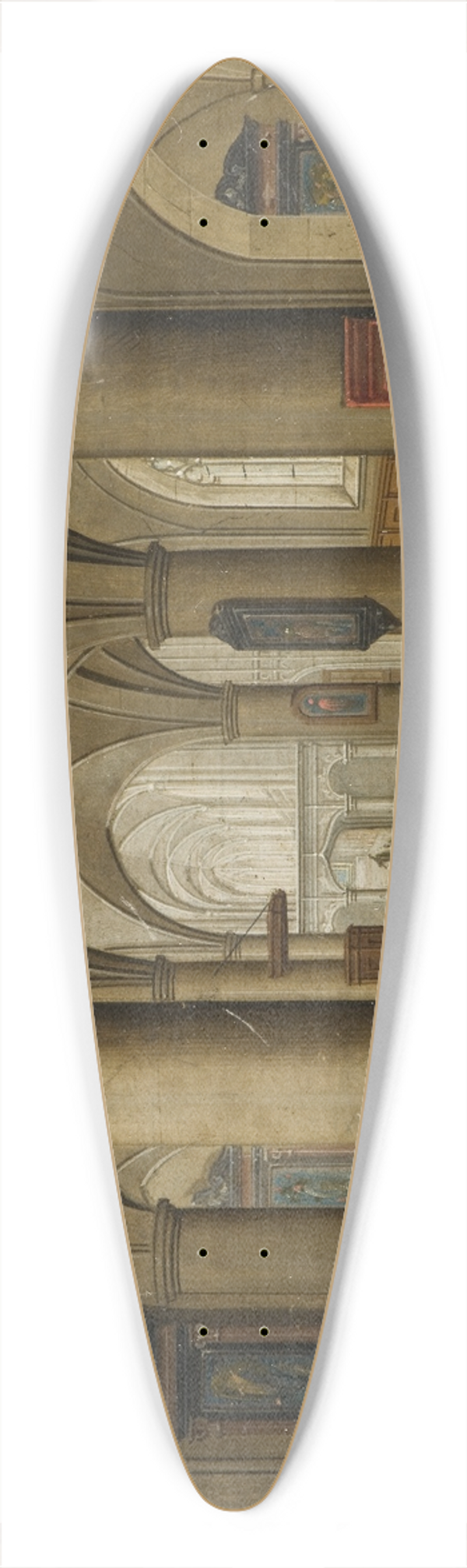 Pieter Neeffs the younger - Interior of a Gothic Church 39.3 inch art pintail longboard deck