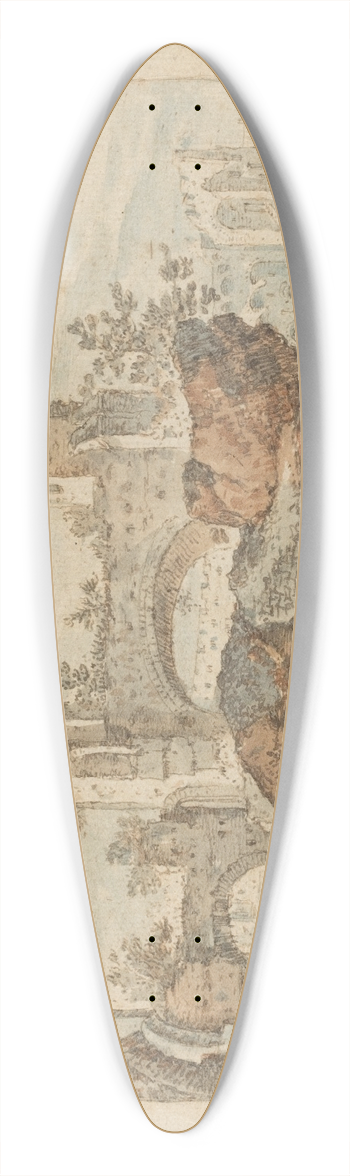 Pieter Stevens - Travellers among Roman Ruins 39.3 inch art pintail longboard deck