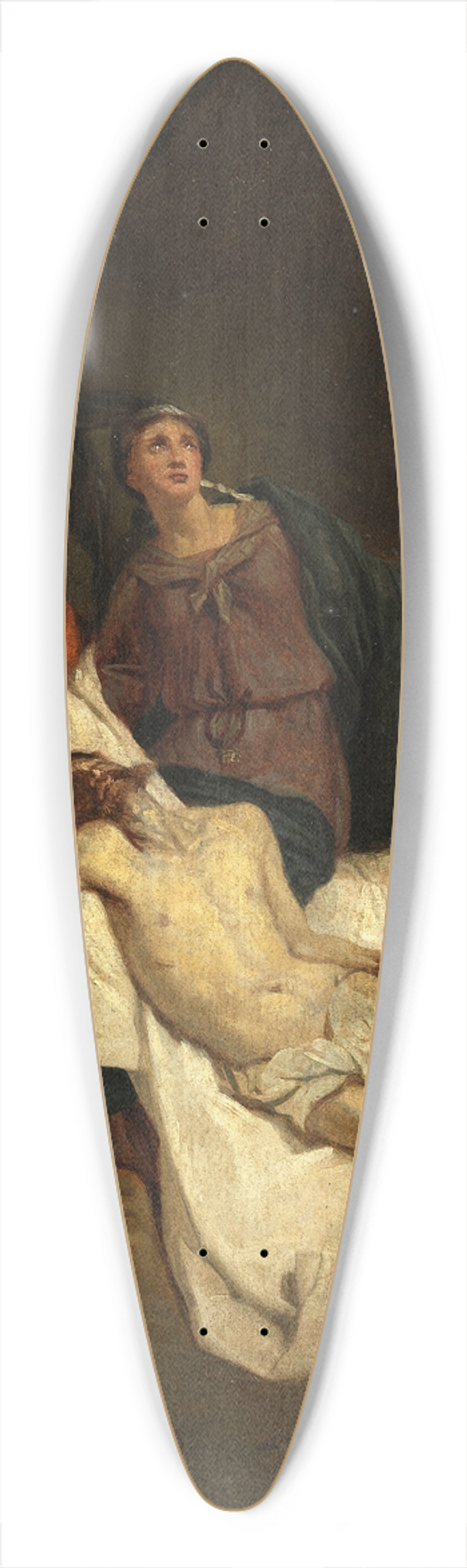 Pieter van Hanselaere - Lamentation of Christ (study) 39.3 inch art pintail longboard deck