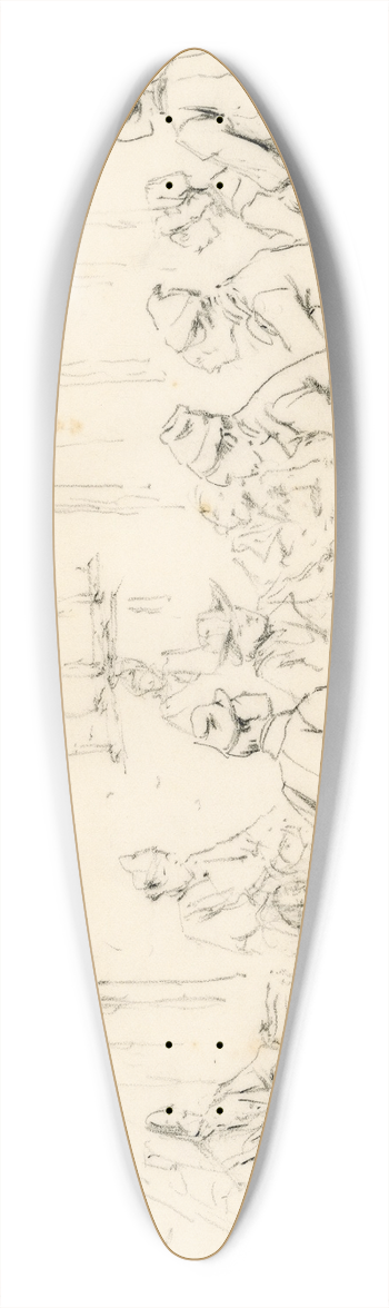 Pieter van Loon - Interieur van een Franse herberg met vertellende soldaat 39.3 inch art pintail longboard deck