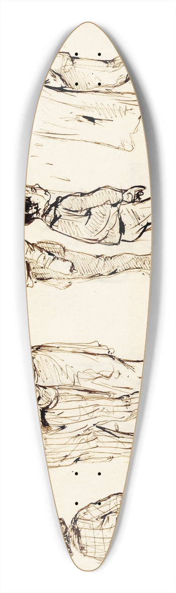 Pieter van Loon - Karik., vragend en snoepend kind, twee vrijers 39.3 inch art pintail longboard deck