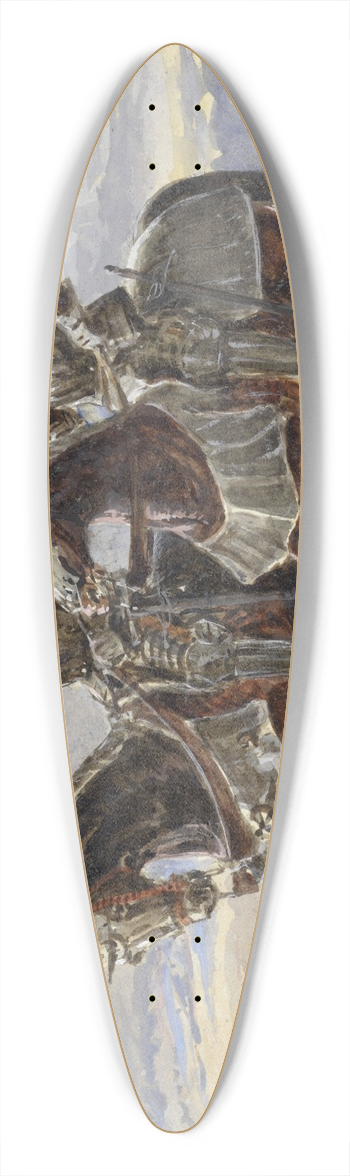 Pieter van Loon - Twee ridders te paard in een landschap 39.3 inch art pintail longboard deck