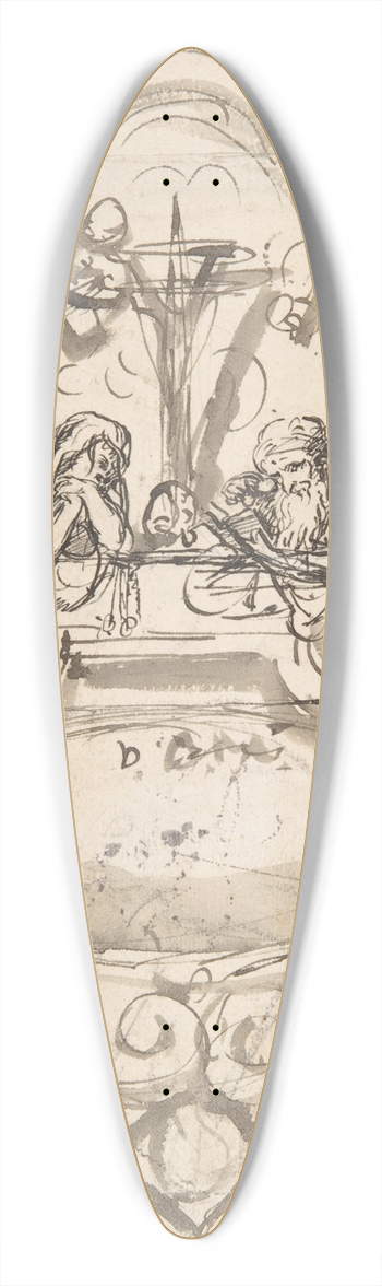 Pieter Verbruggen the Younger - Design for a sepulchral monument with Mary Magdalen and Saint Jerome 39.3 inch art pintail longboard deck