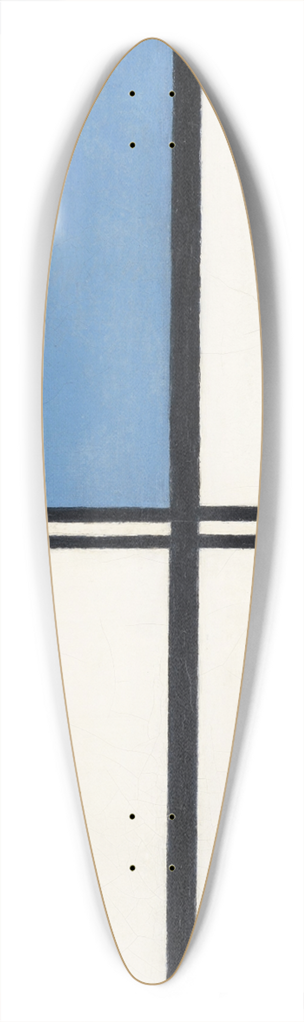 Piet Mondrian - Composition with Blue and Red 39.3 inch art pintail longboard deck