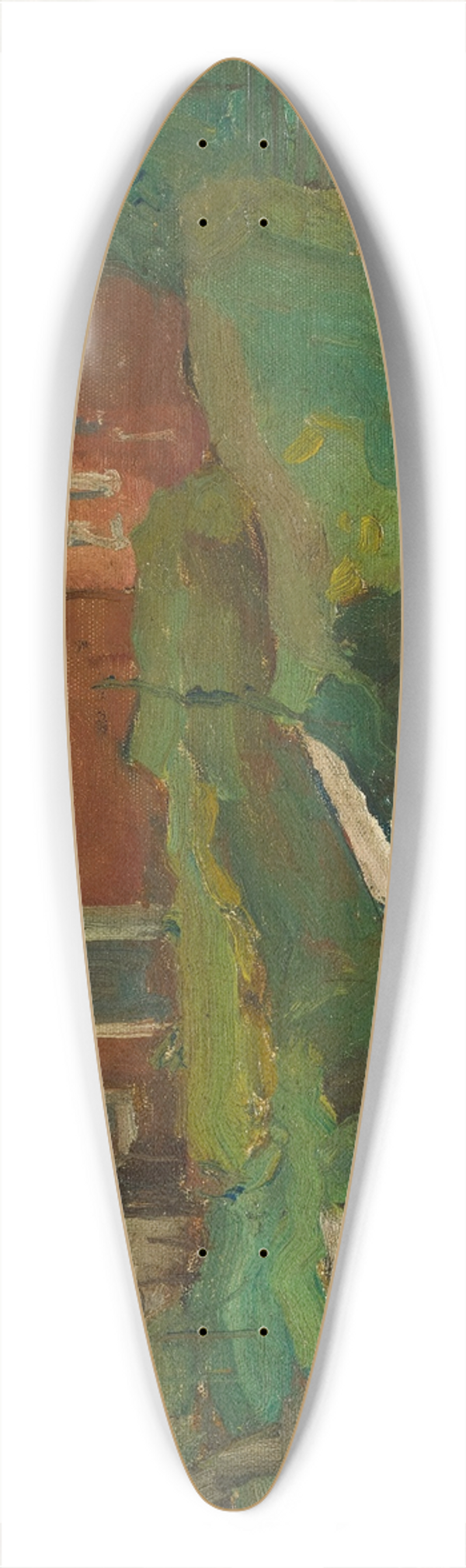 Piet Mondrian - Farm Building With Bridge 39.3 inch art pintail longboard deck