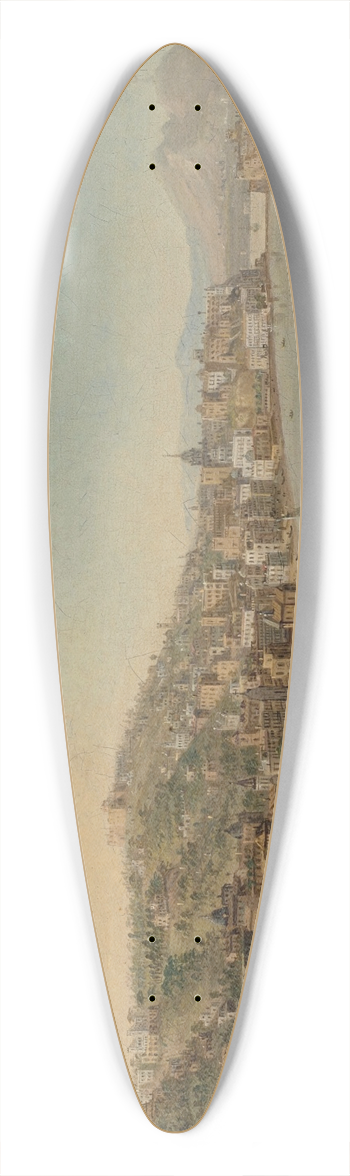 Pietro Antoniani - The Riviera di Chiaia, Naples, from the Convento di Sant Antonio, with Vesuvius beyond 39.3 inch art pintail longboard deck