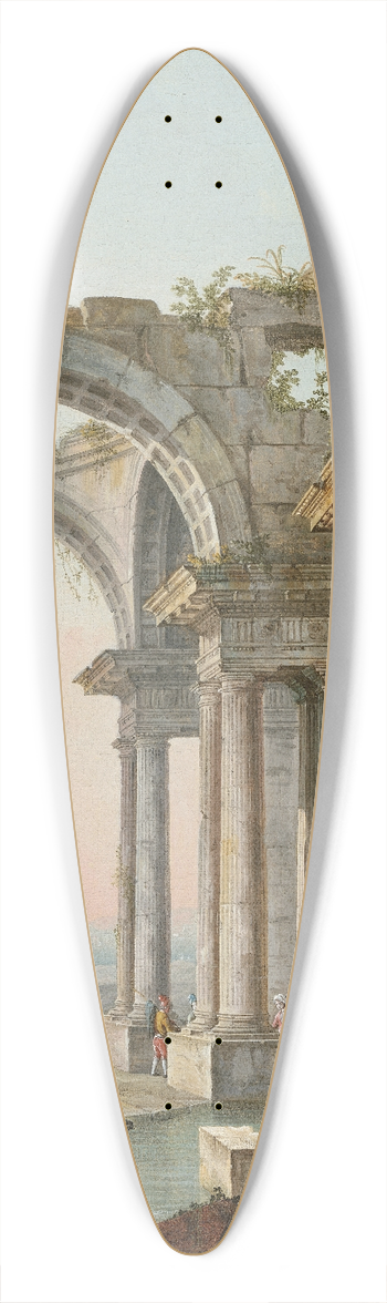 Pietro Bellotti - Capriccio with Ruins 39.3 inch art pintail longboard deck