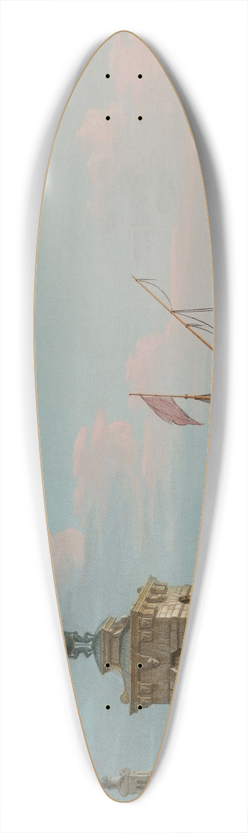 Pietro Bellotti - Venice with the Punta della Dogana, looking East towards the Doges Palace 39.3 inch art pintail longboard deck