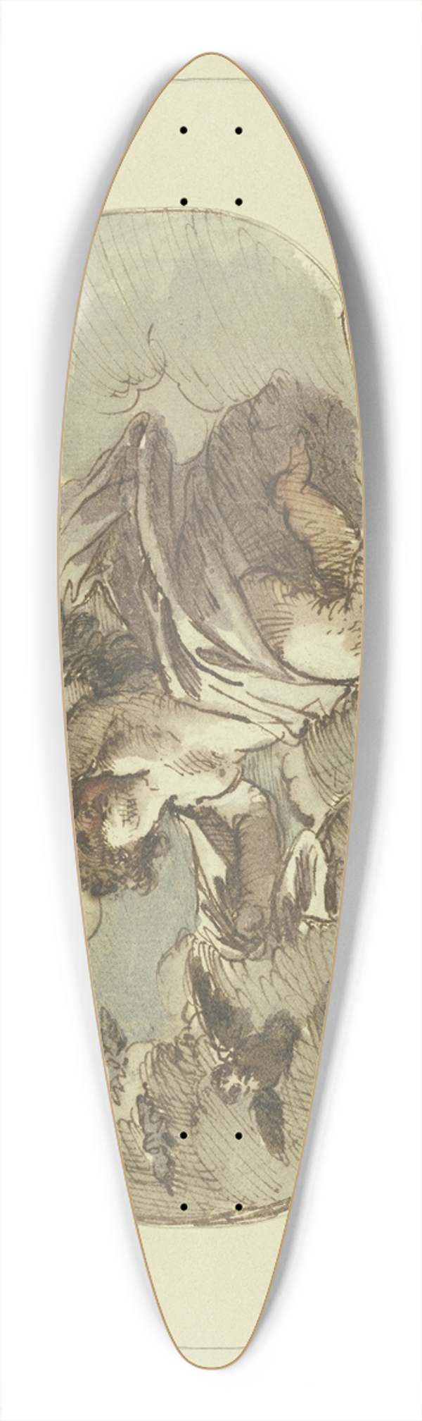 Pietro da Cortona - Hovering genius 39.3 inch art pintail longboard deck