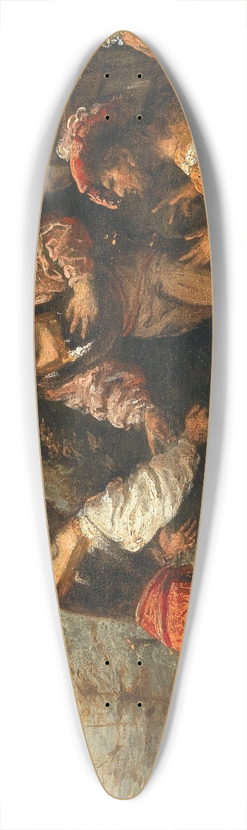 Pietro della Vecchia - Warriors Playing Morra 39.3 inch art pintail longboard deck