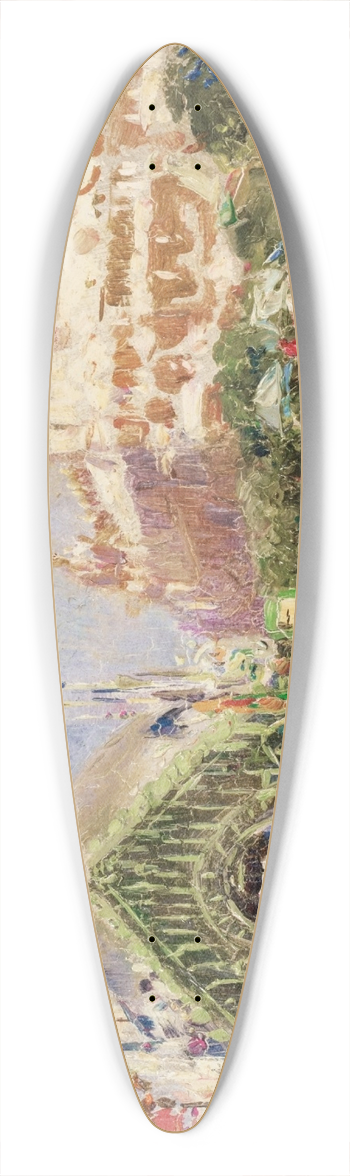 Pietro Scoppetta - Le parc Monceau ; Pavillon  lExposition Universelle 39.3 inch art pintail longboard deck