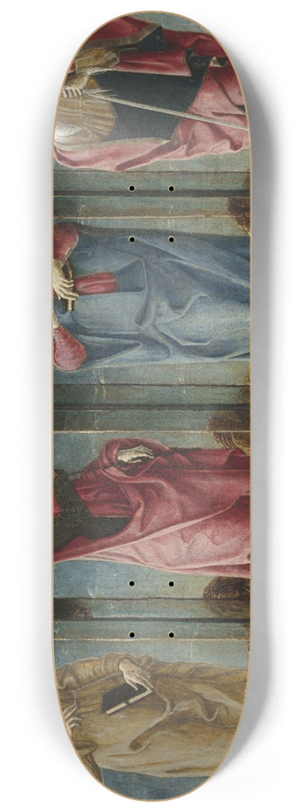 Cosm Tura - The Annunciation with Saint Francis and Saint Louis of Toulouse (four panels) 8.25 inch art skate deck