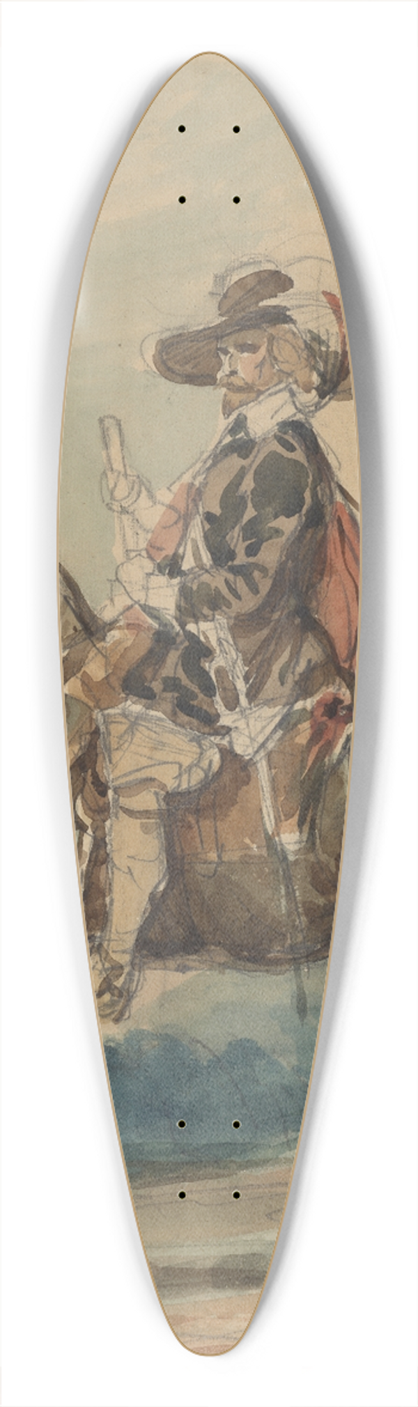 Piotr Michaowski - Rider in a West European outfit 39.3 inch art pintail longboard deck