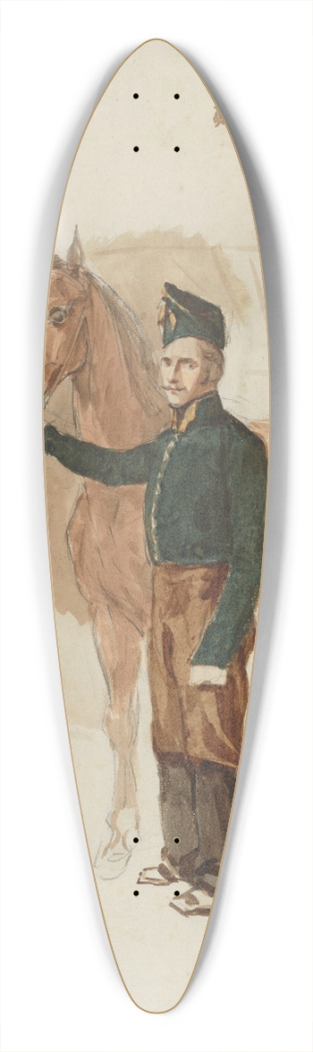 Piotr Michaowski - Stableman with a horse 39.3 inch art pintail longboard deck