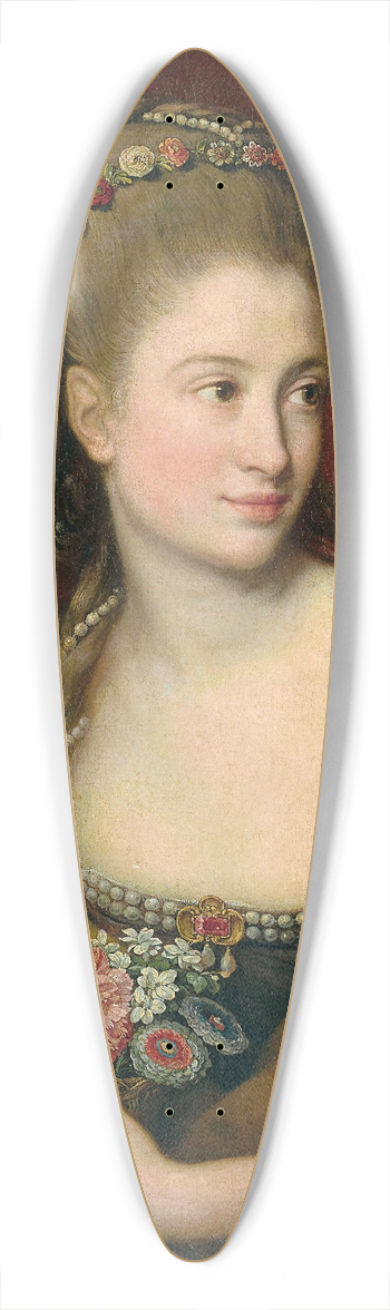 Pompeo Batoni - Portrait of a lady as Flora 39.3 inch art pintail longboard deck
