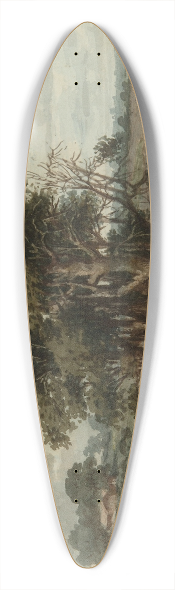 Prilidiano Pueyrredn - Paisaje de la costa (San Isidro) 39.3 inch art pintail longboard deck