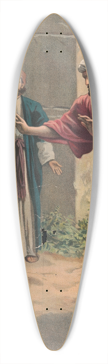 Providence Lith. Co - The cities of refuge 39.3 inch art pintail longboard deck