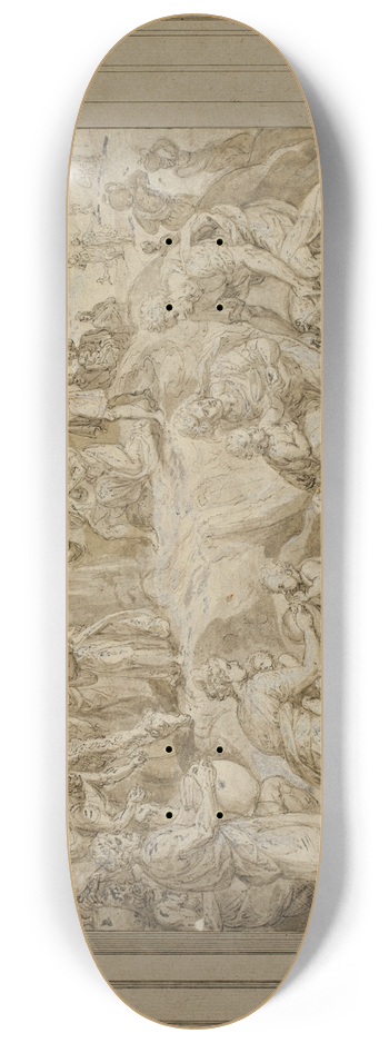 Crispijn van den Broeck - Moses Striking Water from the Rock 8.25 inch art skate deck