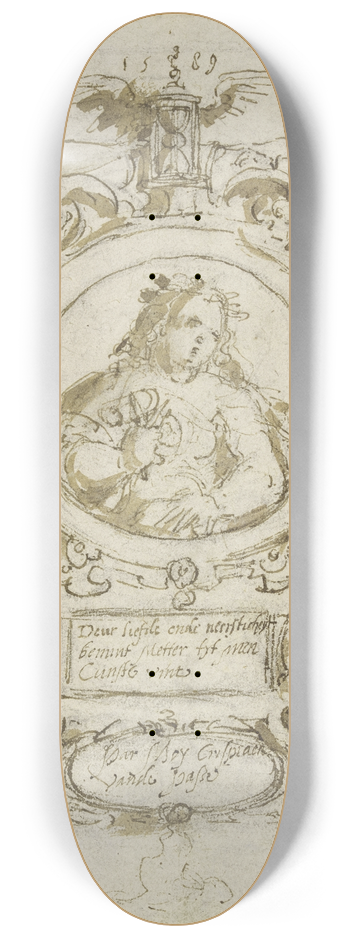 Crispijn van de Passe the Elder - Allegorisches Titelblattp; Deur liefde ende neersticheijt  8.25 inch art skate deck