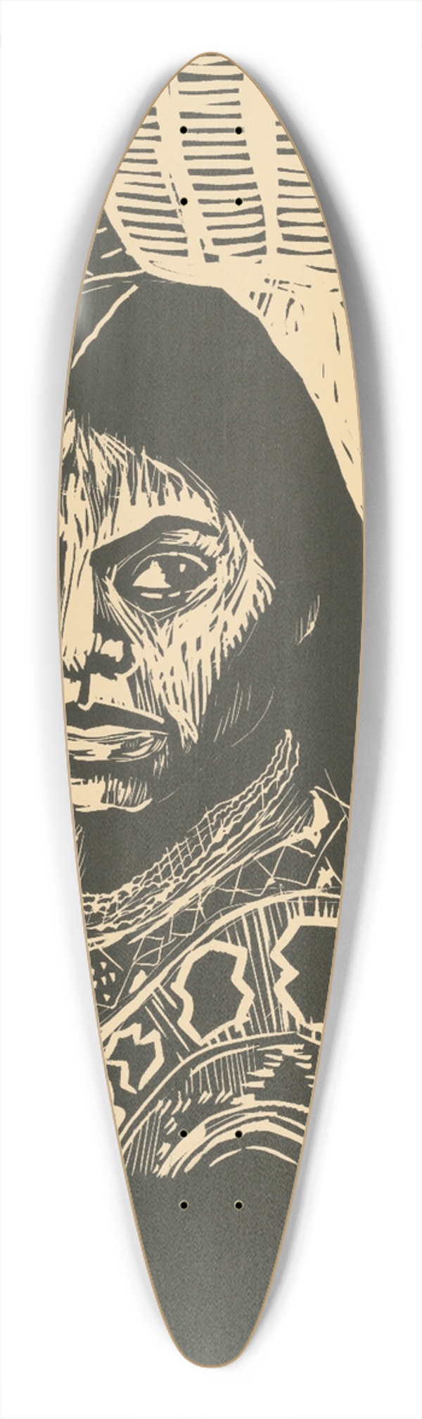 Rachael Romero - Indigena 39.3 inch art pintail longboard deck