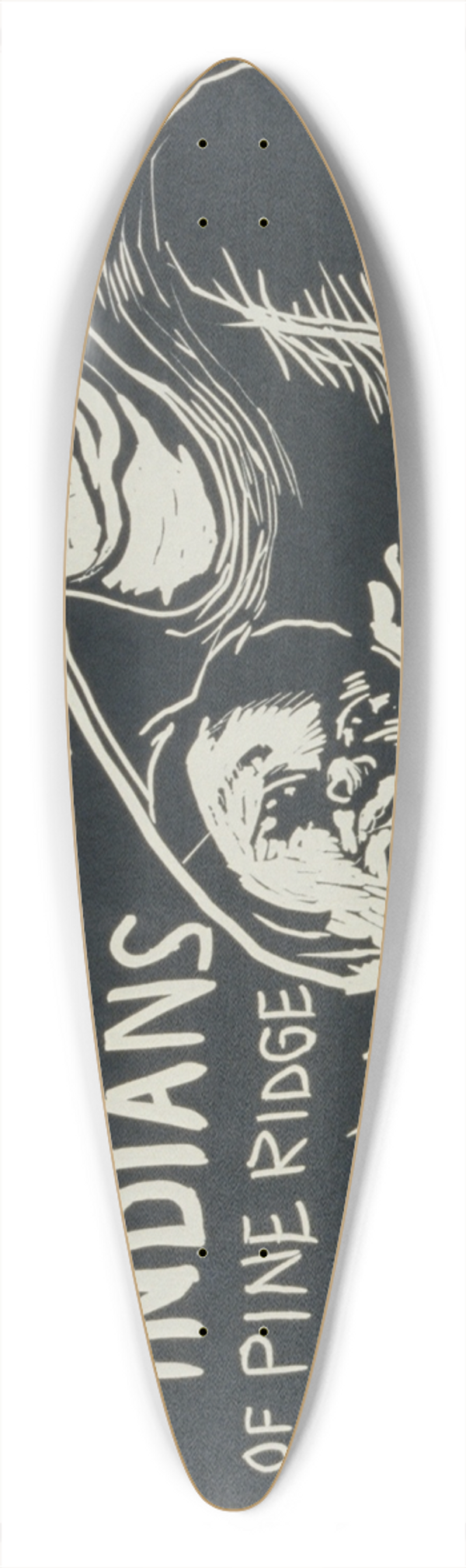 Rachael Romero - Stop FBI harassment of Ogala Sioux Indians of Pine Ridge, South Dakota 39.3 inch art pintail longboard deck