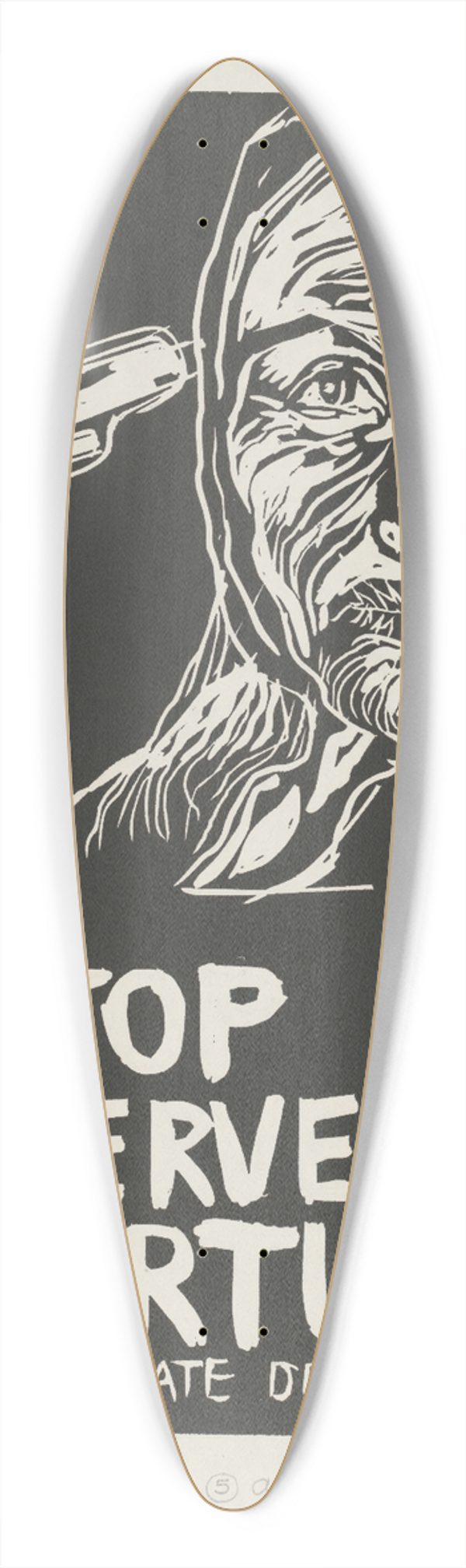 Rachael Romero - Stop US intervention in Portugal 39.3 inch art pintail longboard deck