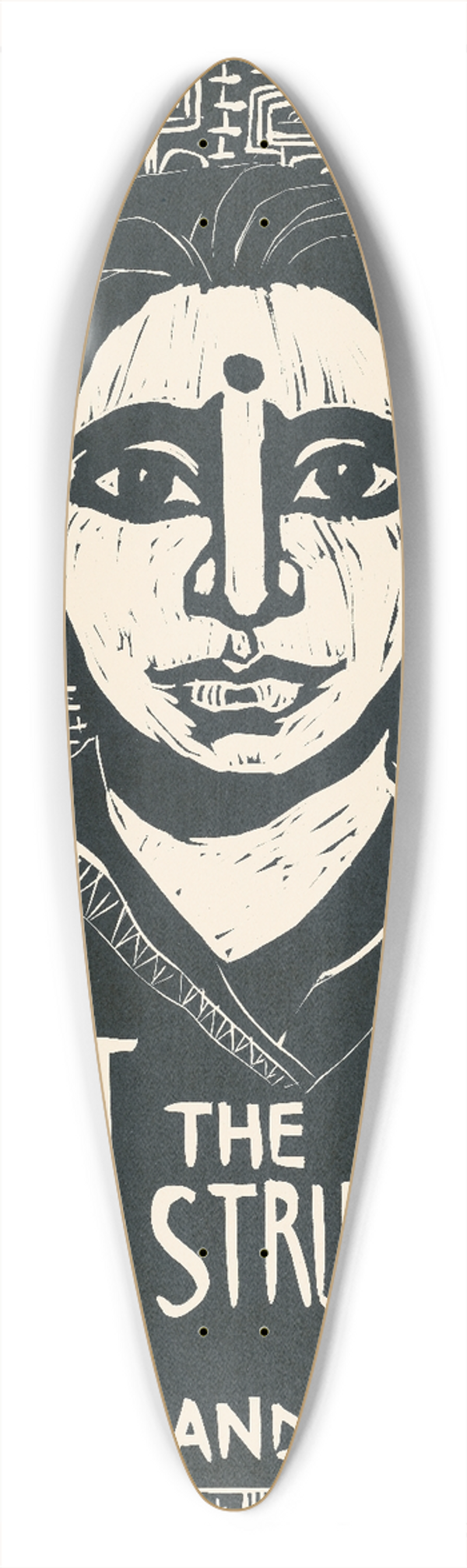 Rachael Romero - Support the Indian peoples struggle for freedom and justice 39.3 inch art pintail longboard deck