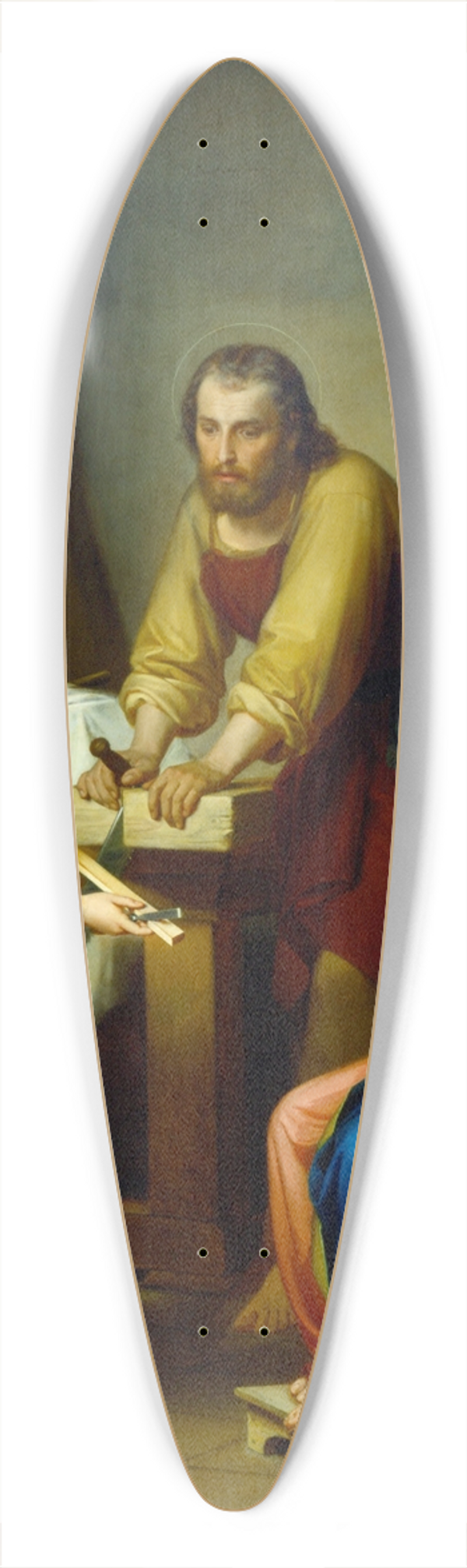 Rafael Flores - The Holy Family 39.3 inch art pintail longboard deck