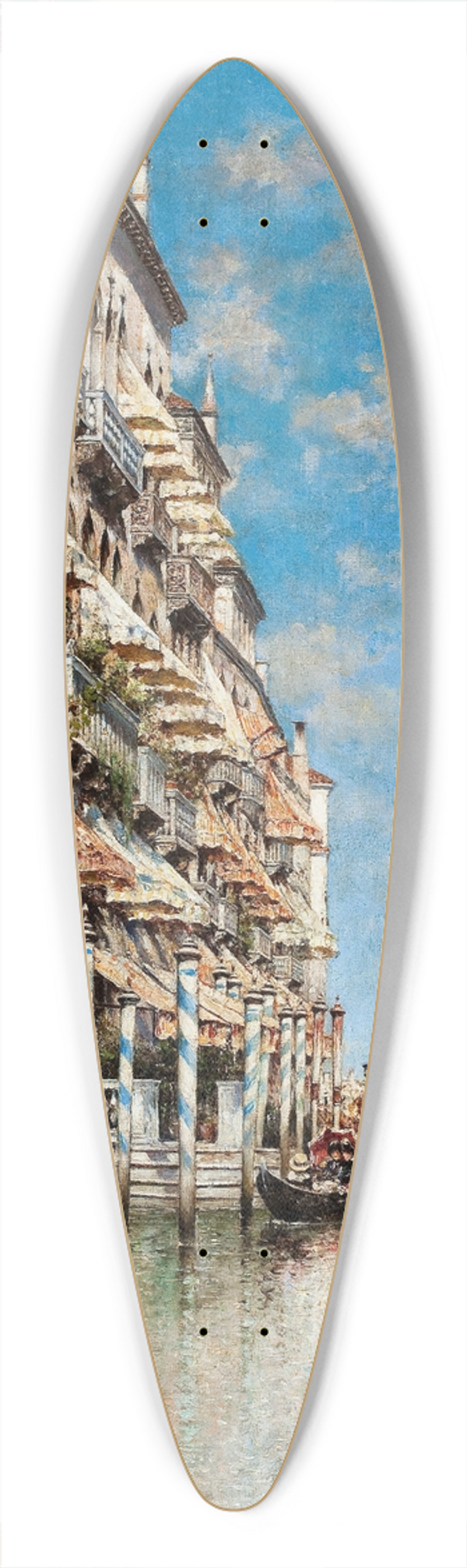 Rafael Senet y Perez - Along the Grand Canal 39.3 inch art pintail longboard deck