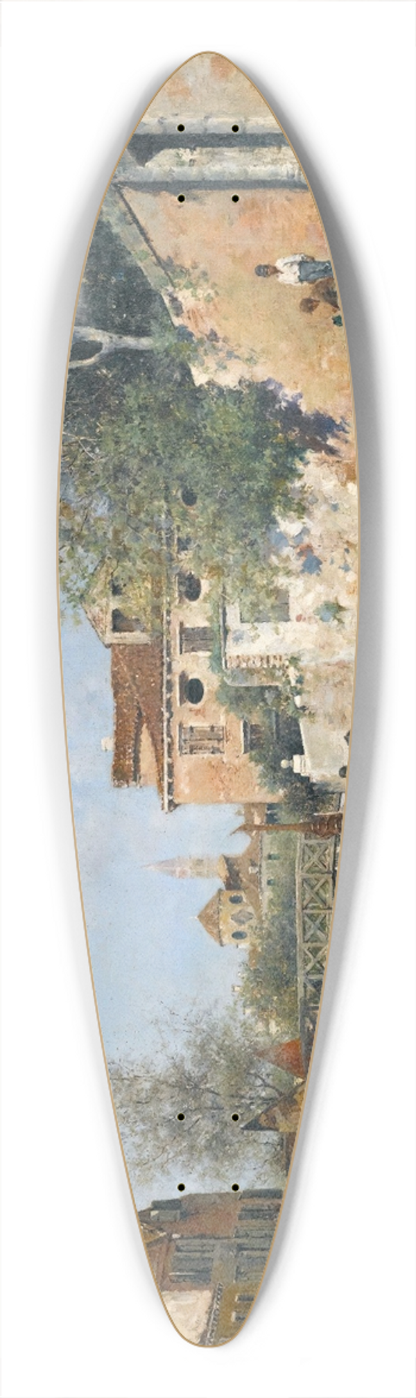Rafael Senet y Perez - A Venetian Canal 39.3 inch art pintail longboard deck