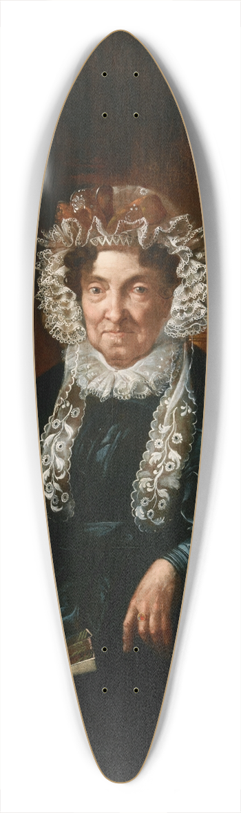 Rafa Hadziewicz - Portrait of Barbara Brodowicz 39.3 inch art pintail longboard deck