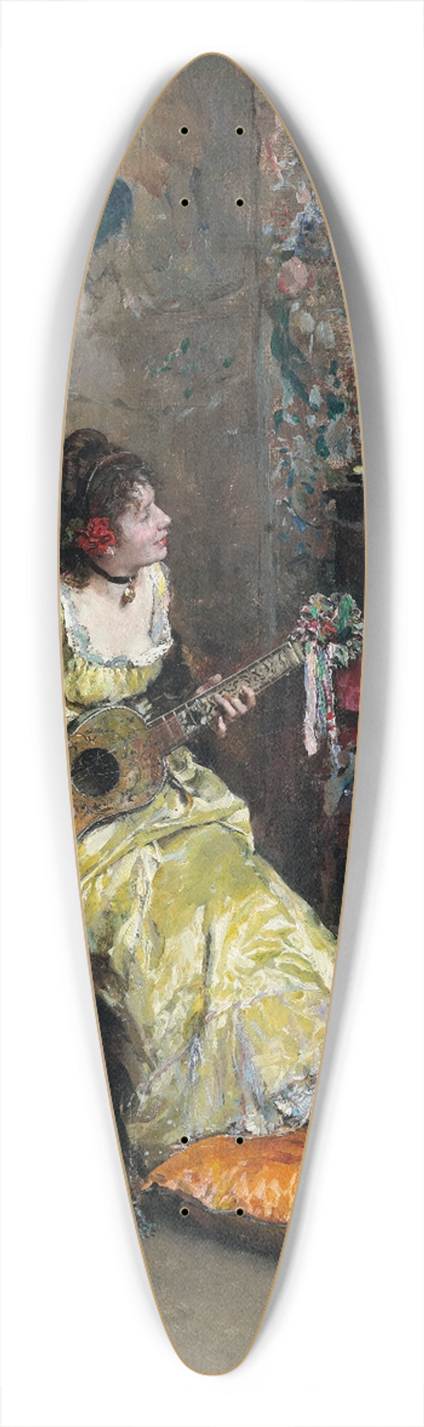 Raimundo de Madrazo y Garreta - Woman With A Parrot 39.3 inch art pintail longboard deck