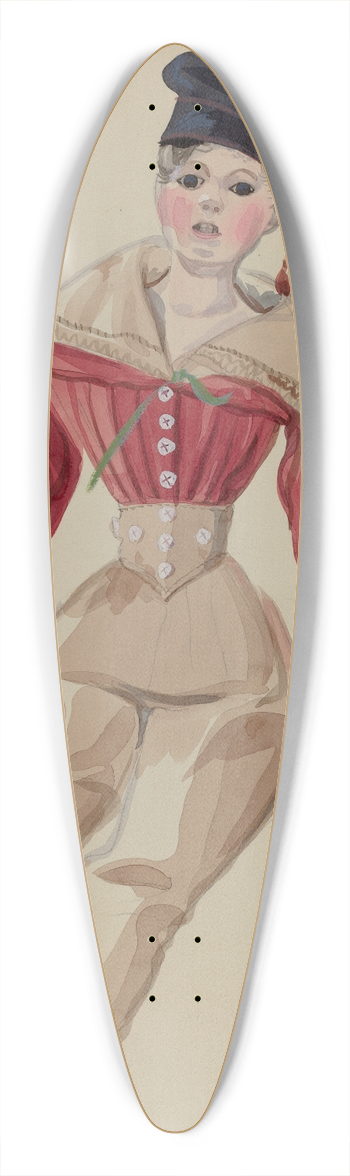Raoul Du Bois - Doll 39.3 inch art pintail longboard deck