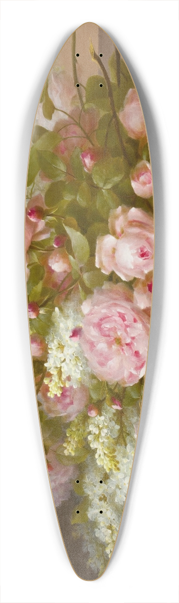 Raoul M. De Longpr - Floral Still Life 39.3 inch art pintail longboard deck
