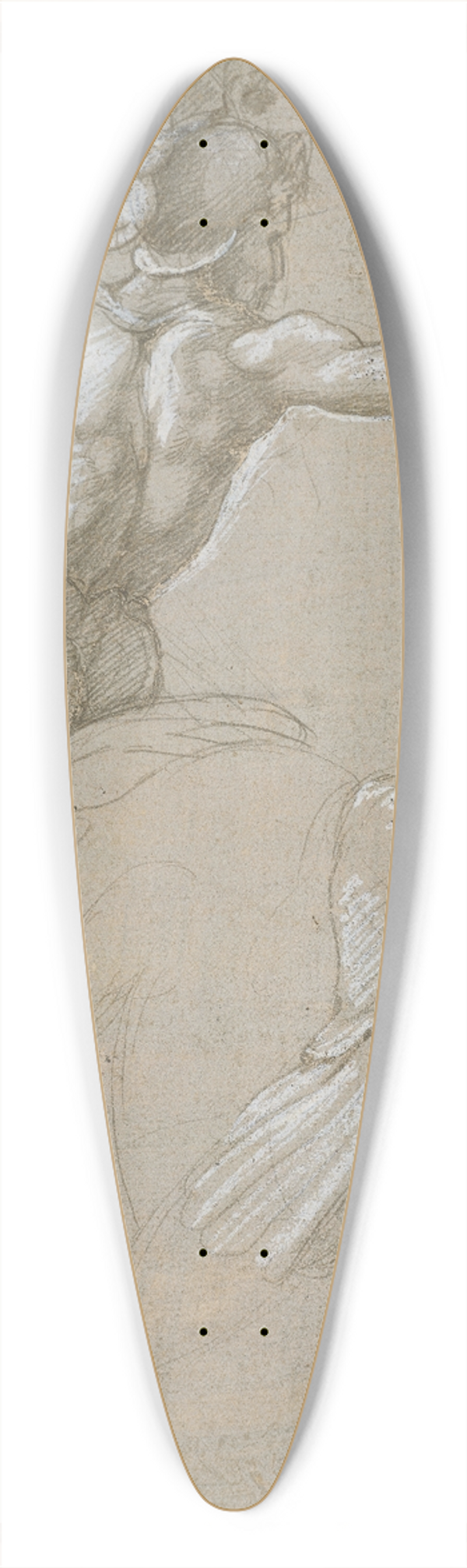 Raphael - Study of a Warrior on Horseback 39.3 inch art pintail longboard deck
