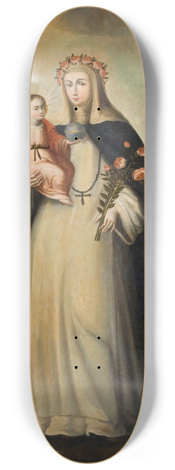 Cusco School - Saint Rose of Lima with Child Jesus 8.25 inch art skate deck