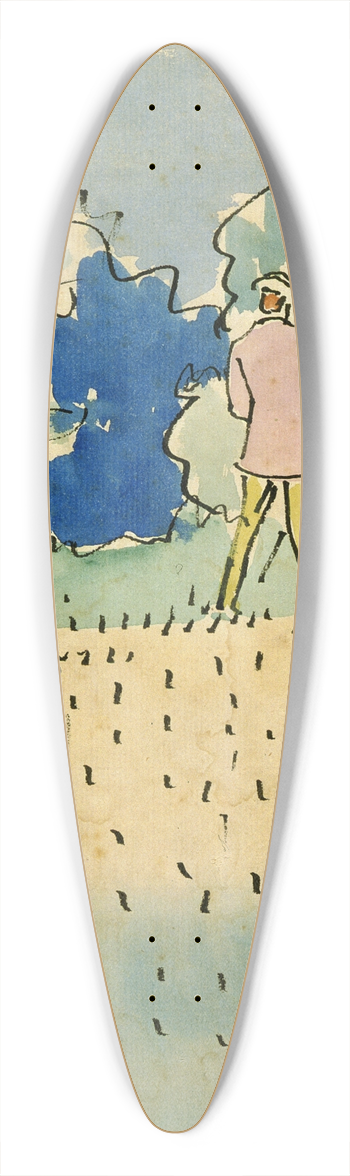 Raymond McIntyre - Sketching, Berkshire 39.3 inch art pintail longboard deck